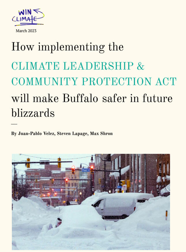 Report on how NY's Climate Plan makes Buffalo safer in future blizzards