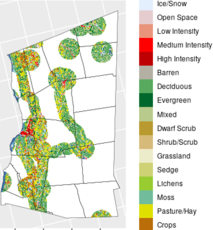 A geospatial analysis of how much land we need for grid-scale solar farms to decarbonize NYS by 2050
