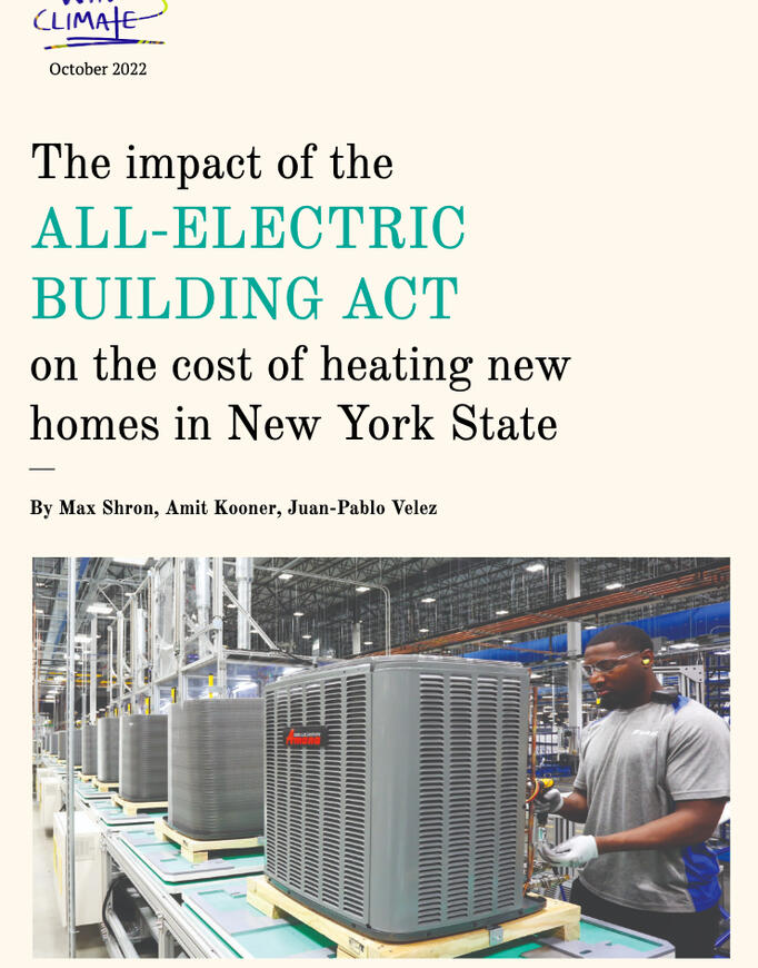 Report on cost savings from NY&#39;s All-Electric Building Act (AEBA)